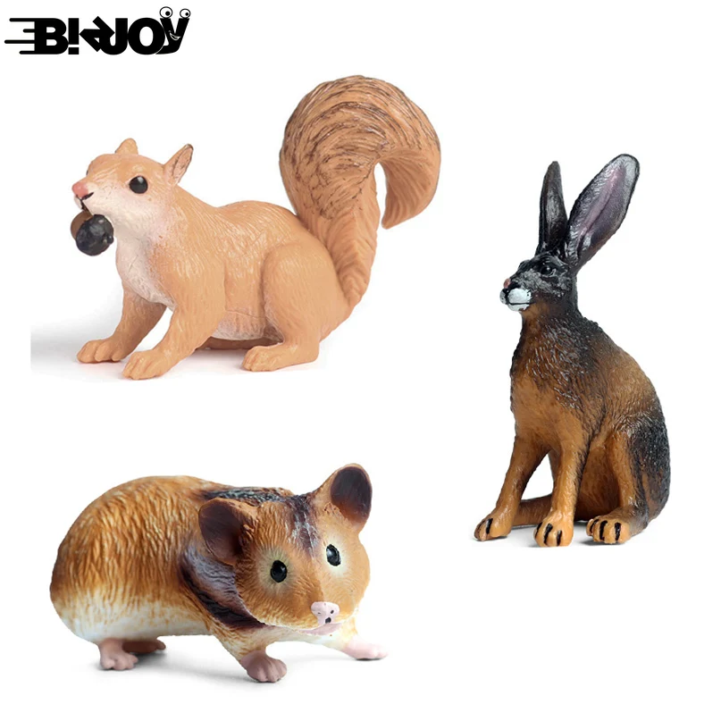 Модель животного твердая пластиковая дикая белка суккулент хомяк кролик песок