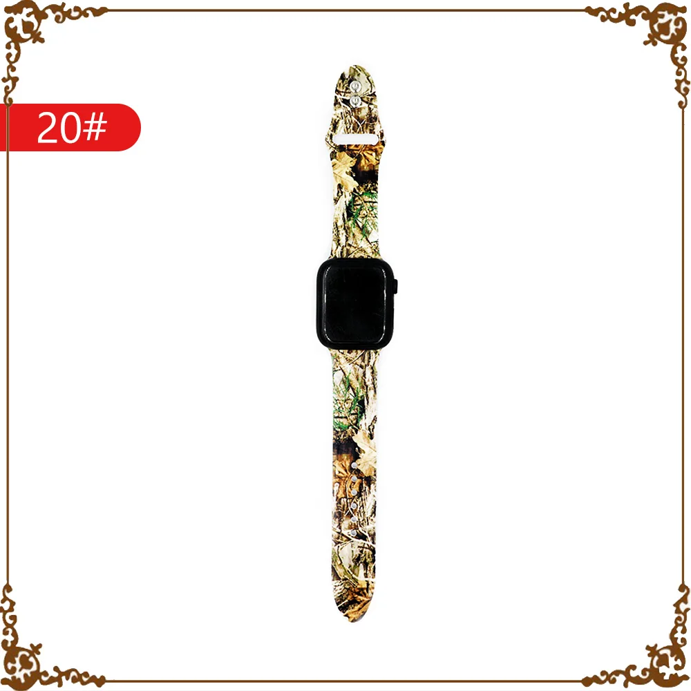 20 Цветочный ремешок для apple watch, 4 ремешка, 44 мм, 40 мм, ремешок correa iwatch, 42 мм, 38 мм, силиконовый браслет, apple watch, 5, 4, 3, 2, аксессуары для часов - Цвет ремешка: 20