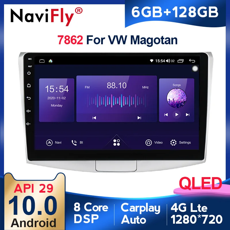 6G + 128G Carplay Android 10 4G автомобильное радио мультимедиа для Volkswagen VW Passat B6 B7 CC Magotan 2011 2015