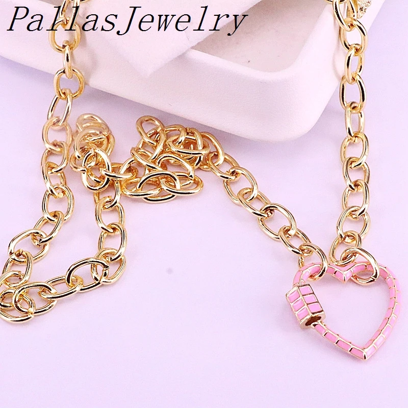 Ожерелье-чокер с замком в форме сердца модное колье золотым наполнением эмалью