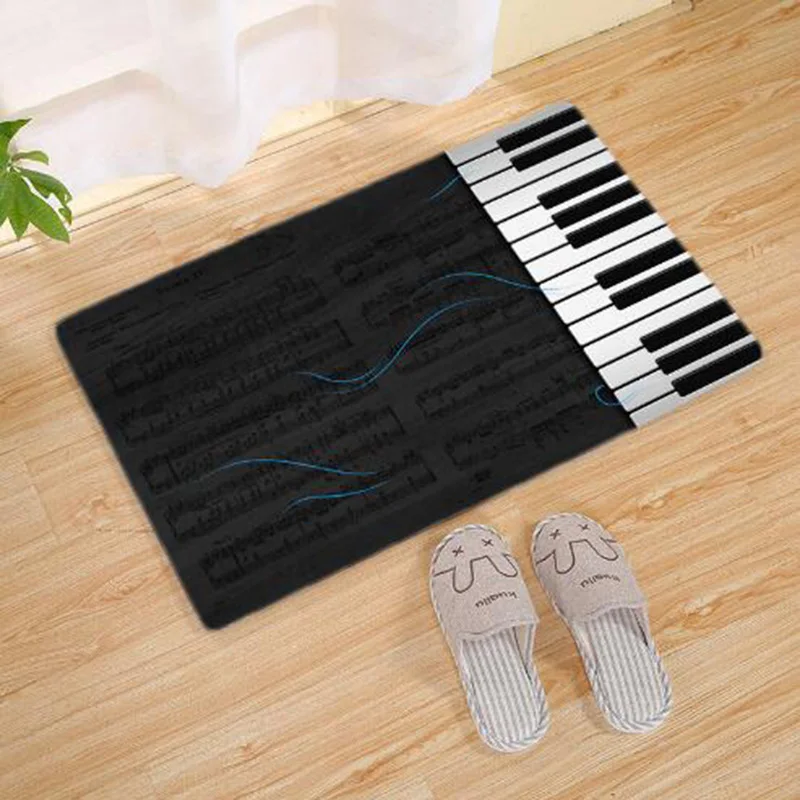 Музыкальный коврик для пианино с рисунком нот Добро пожаловать домой двери