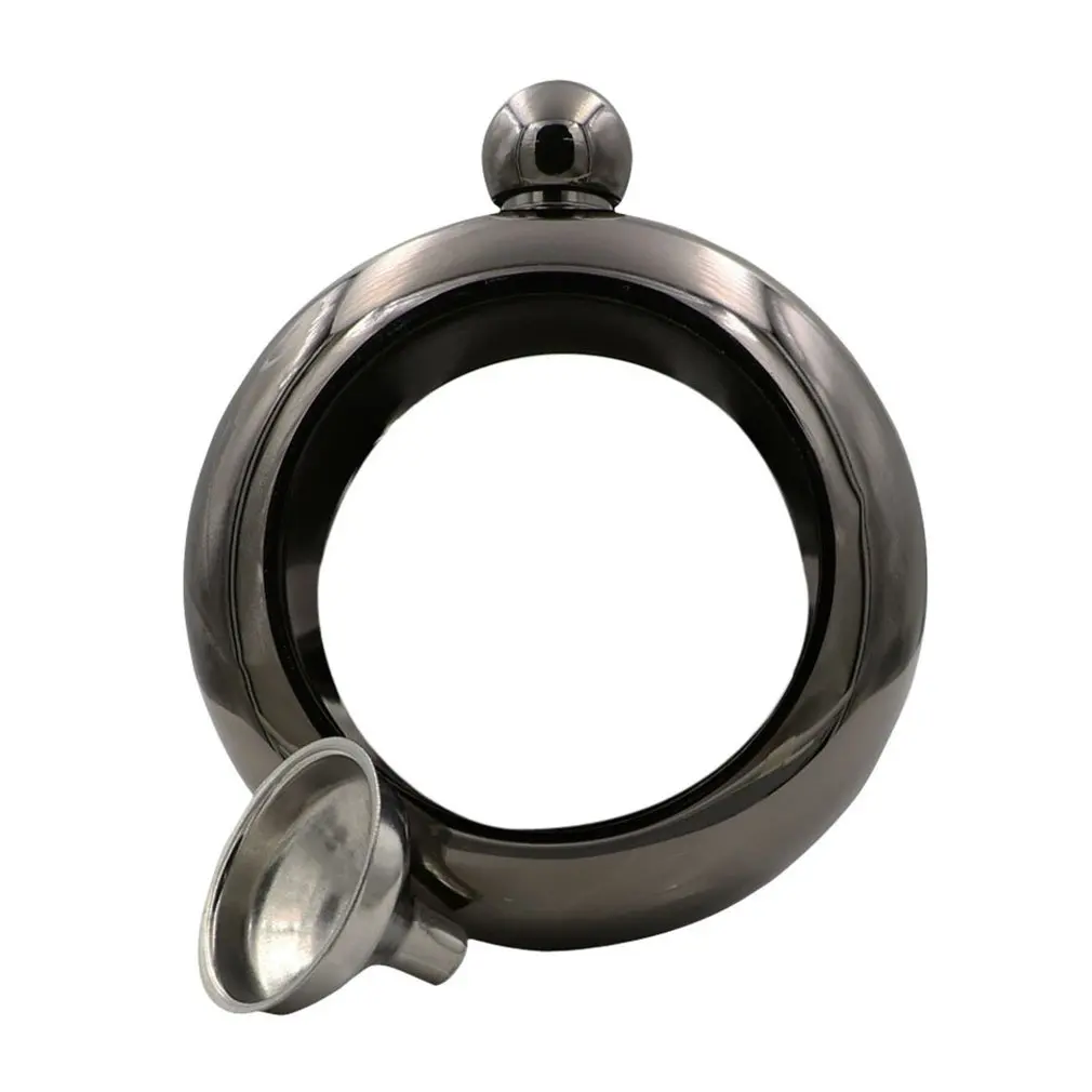 Mini Bracelet Wine Bottle With Funnel Whiskey Vodka Alcohol Container Pot Stainless Steel Bracelet Wine Hip Flask Christmas Gift - Цвет: Black