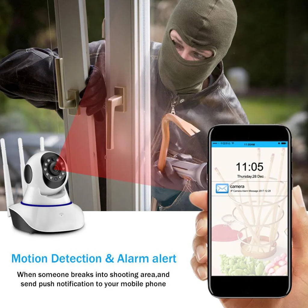 

720P Home Security Camera Wireless Indoor Surveillance Camera Smart WiFi IP Camera with 2-Way Audio Night Vision Sound Detection