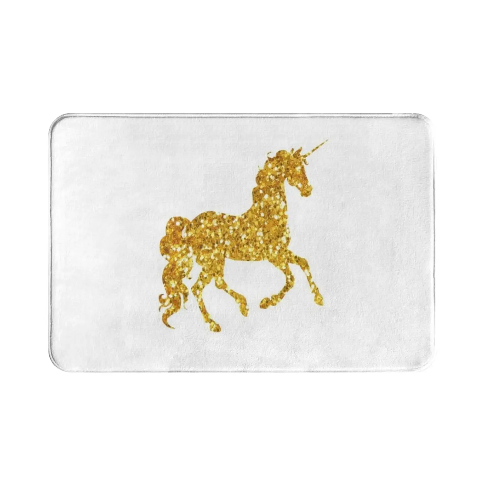 Золотистый коврик с единорогом подушка мягкий нескользящий золотистым