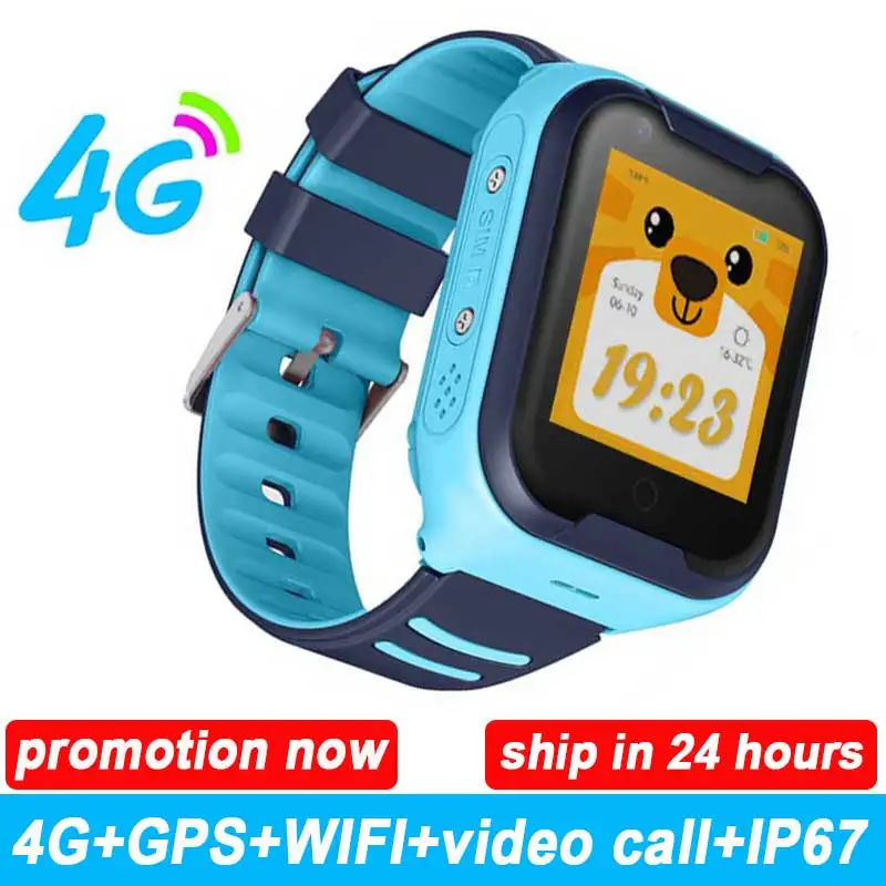 blue Детские умные часы, 4G, Wifi, gps трекер, умные часы, Детские 4g часы, телефон, видео вызов, водонепроницаемые умные часы для детей, часы PK Q50 Q90 - Цвет: blue