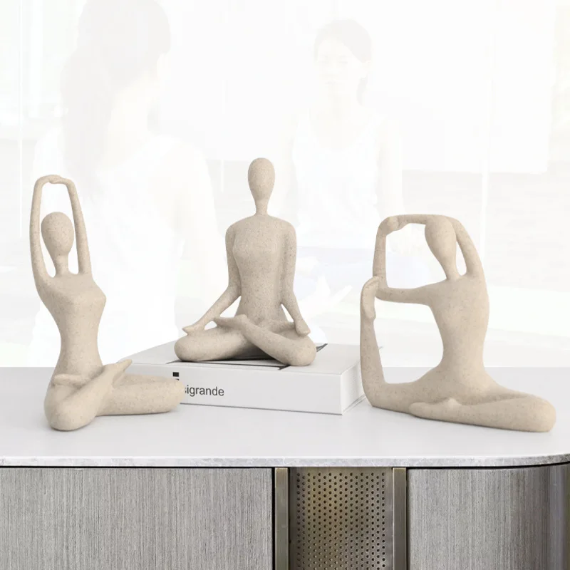 

Creative Resin Yoga People Statue Resin Figures Home Decoration Accessories North European TV Cabinet Decorative Ornament