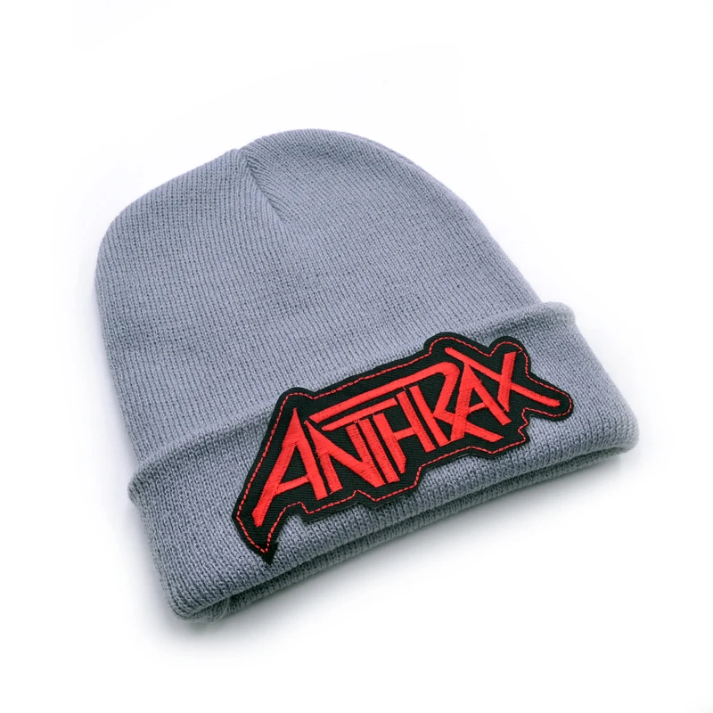 Последняя модель шерстяных шапок с логотипом группы Anthrax вязаные мужские зимние