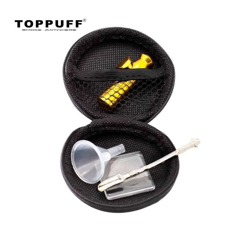 

TOPPUFF Snuff Set Metal Snuff Spoon Clear Glass Mat Pad Plastic Funnel Glass Snuff Sniffer Snorter Dispenser