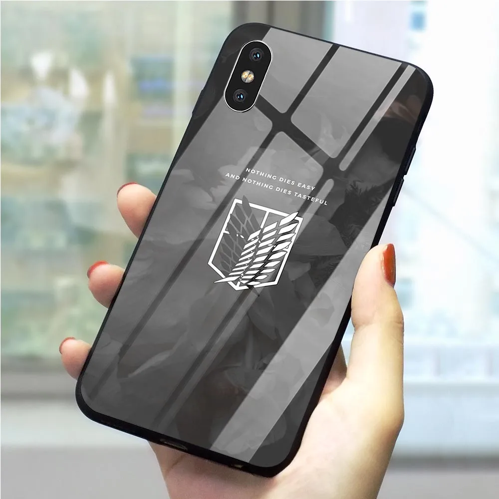 Чехол для телефона с закаленным стеклом Attack On Titan iPhone 7 Plus 5 6 6S 8/6 8 X XS XR Xs Max|Бамперы| |