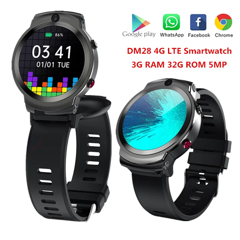 

Смарт-часы DM28 мужские, 4G, LTE, SIM-карта, Android 7,1, 8 Мп, 1280 мАч