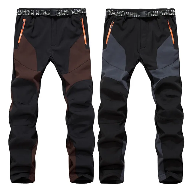 Брюки мужские зимние с флисовой подкладкой утепленные штаны для походов защитой