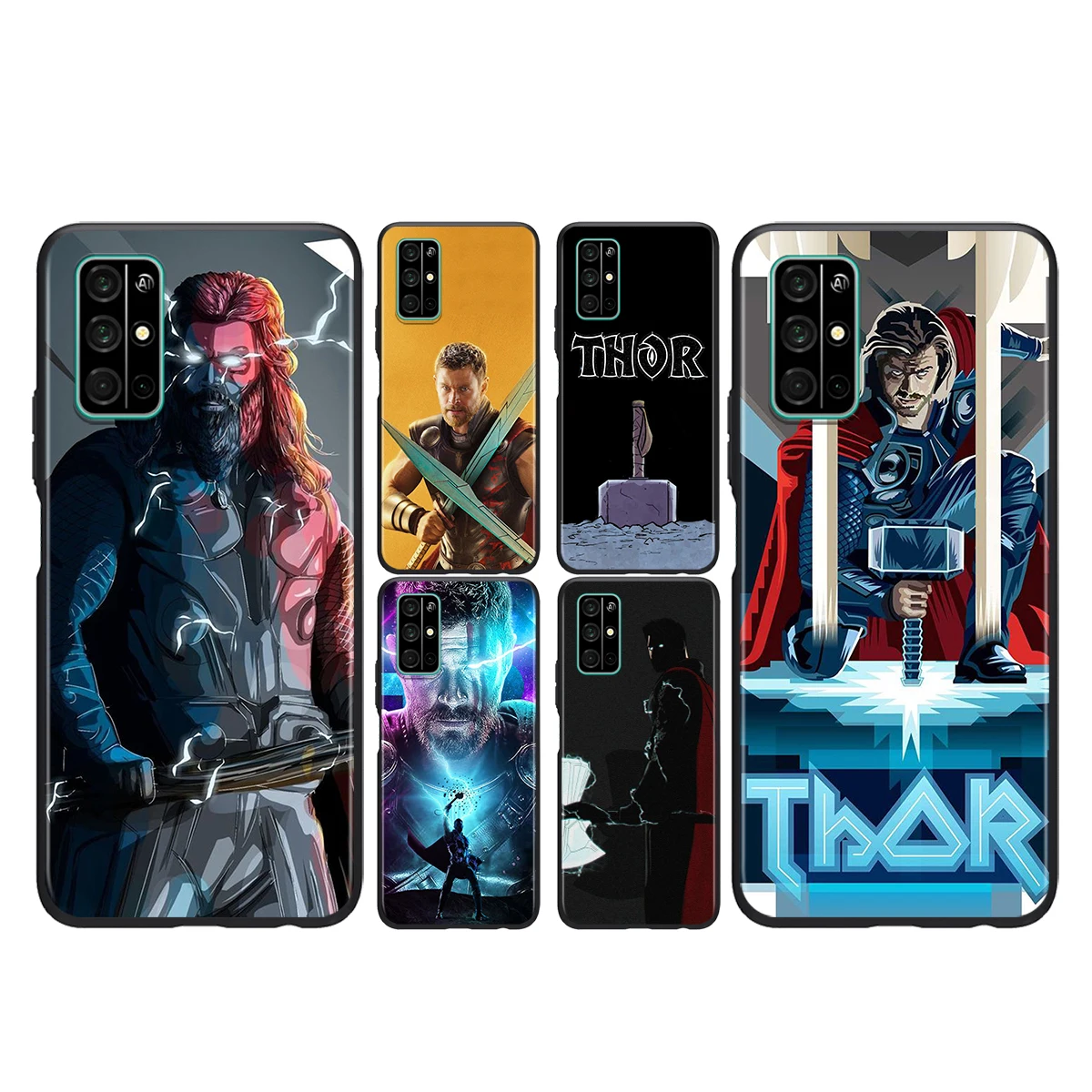 Черный чехол для телефона с принтом Marvel Мстители Тор Huawei Honor 50 SE V30 View 20 V20 30i 30S 30 20S