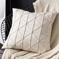 home velvet decorative throw pillow covers soft plaids accent square cushion case pillowcase high quality couch sofa bedroom car