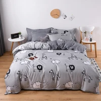 brief home textile bed cover set soft polyester bedding set pillowcase sheet animal home bed duvet cover set for kids students