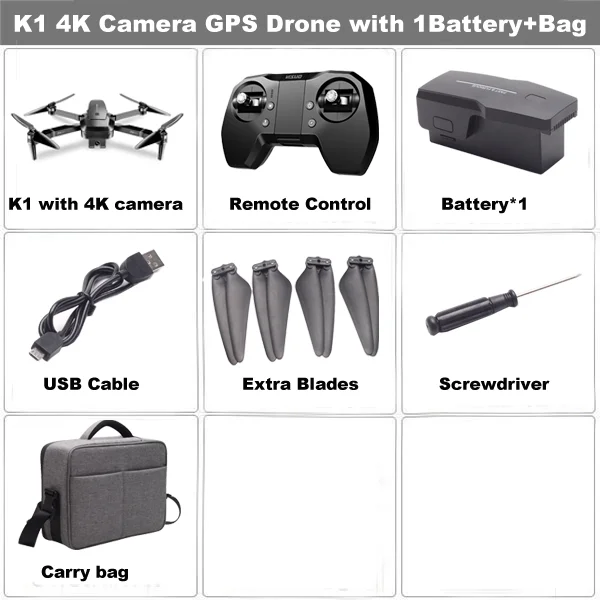 4K 1B Bag VISUO ZEN K1 gps Дрон с 5G wifi 4K широкоугольная HD FPV двойная камера бесщеточный мотор RC Дрон Квадрокоптер полёт 28 минут VS B4W - Цвет: 4K 1B Bag