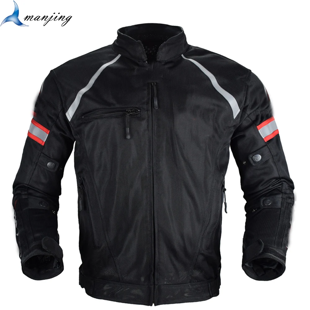 Мужской мотоциклетный костюм из сетчатой ткани черный устойчивый к падениям