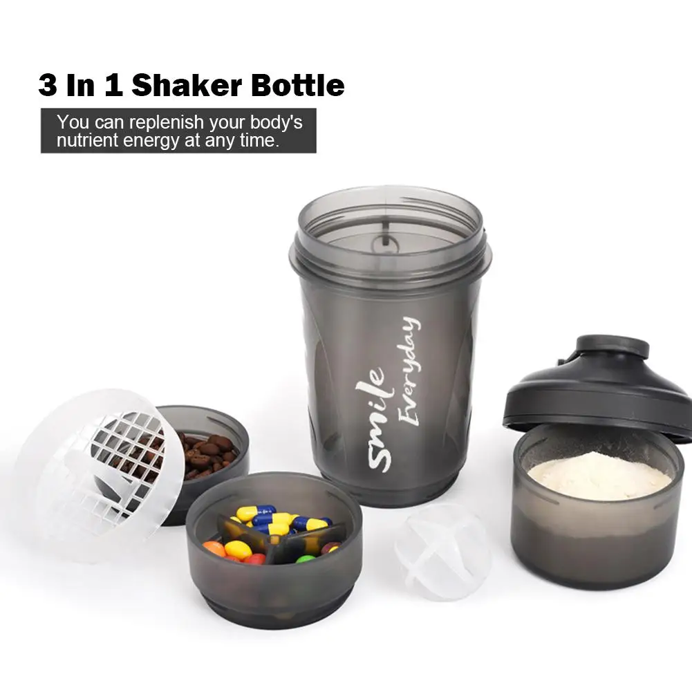Шейкер Бутылка протеиновый порошок Четырехслойный шатающийся стакан