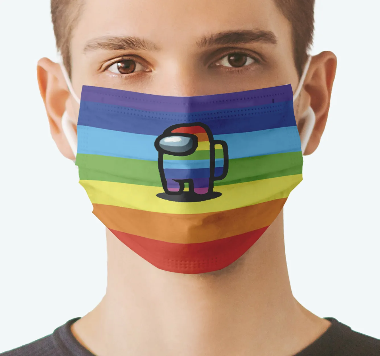 

In Stock ! Among us Individual Pack Washable Face Masks Adult Fashion Customize Earloop Breathable Cartoon Flags Face Masks
