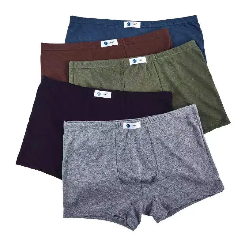 5pcs/lot Men's Underwear Adult Loose Breathable Cotton Underwear High Quality Plus Size Boxer Shorts Random Color Delivery