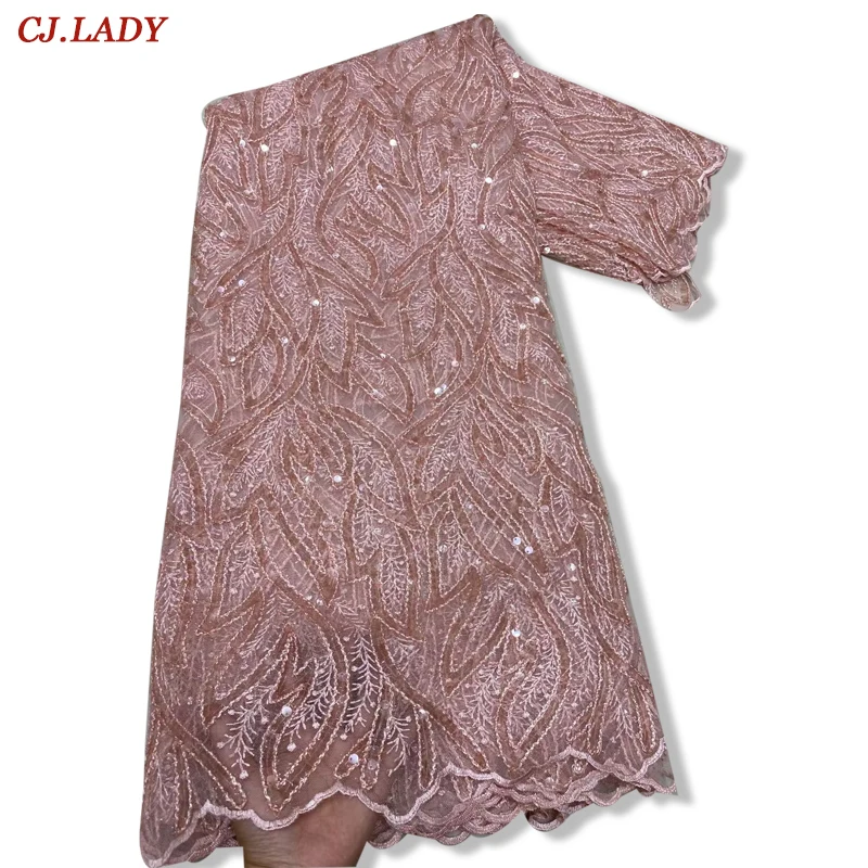 

2021 Sequin Net Lace High Quality Emerald Sequin Latest Embroidery Fabric Party Nigeria African for Women Dress in Wedding A04