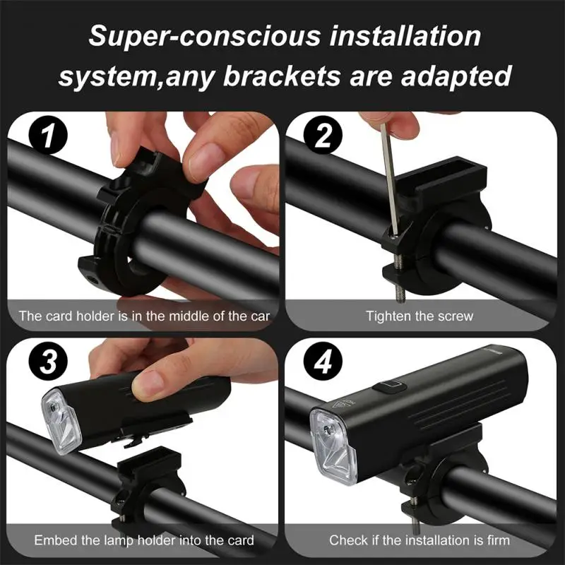 Персики 4800 мАч Велосипедный передний фонарь из алюминиевого сплава 1000 люмен Высокая яркость света Ультралегкий фонарик включен.