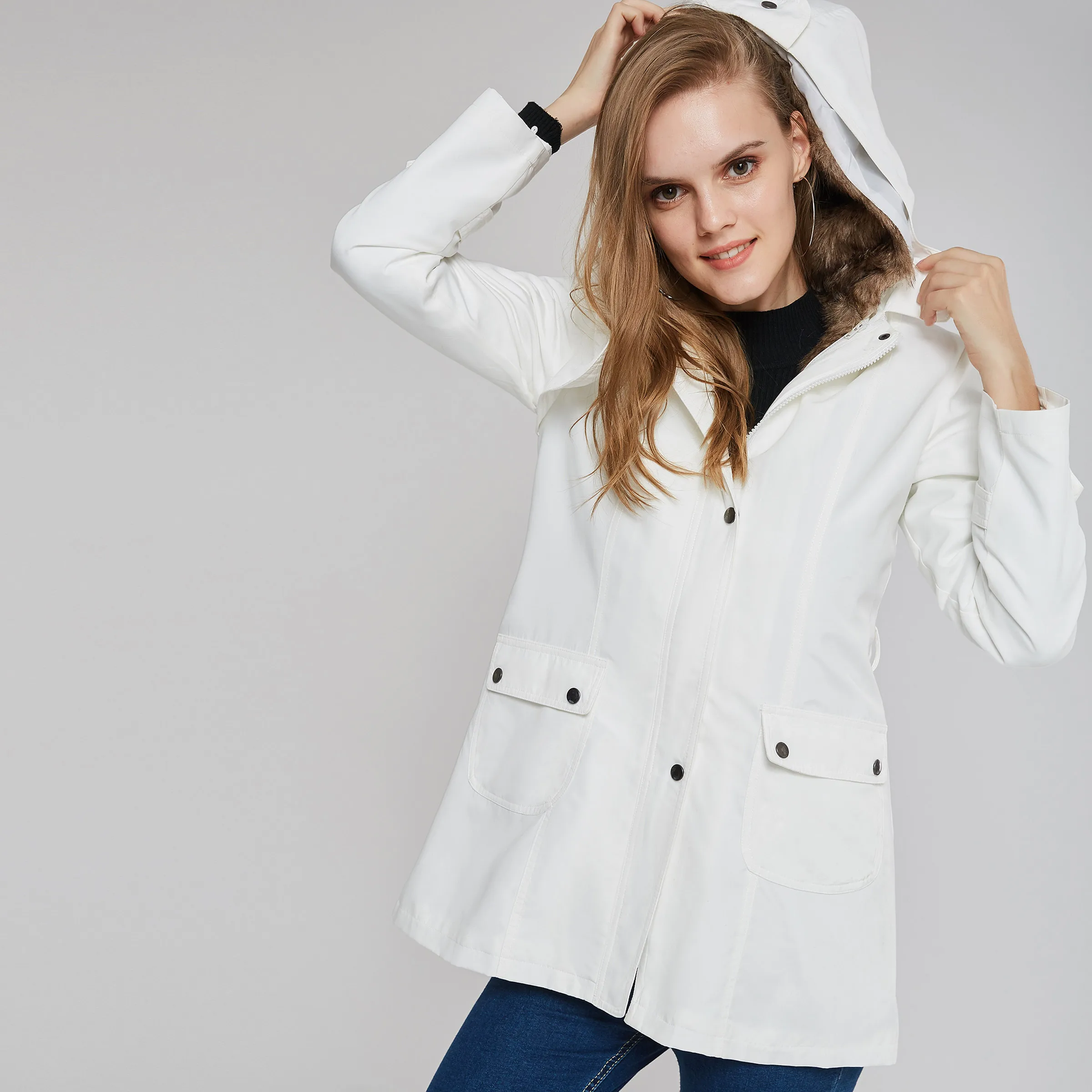 Женский пуховик зимнее пальто теплая парка размера плюс 3XL черный плотный флис