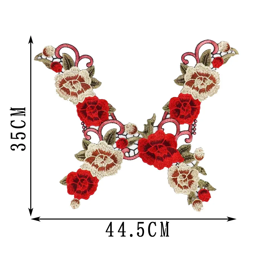 Red 30 стилей 3D полые цветы вышитые кружева декольте DIY воротник декольте Venise Кружевная аппликация отделка Швейные принадлежности Скрапбукинг - Цвет: Red