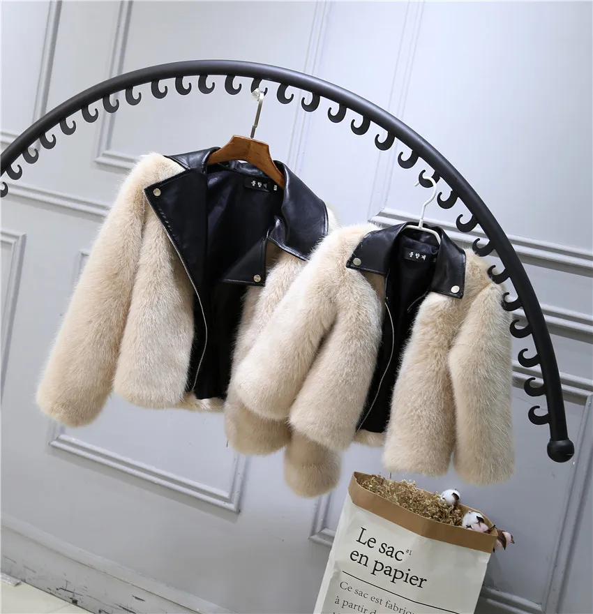Beige Коллекция года, модная зимняя верхняя одежда и пальто для малышей Детское меховое пальто для девочек детская одежда из искусственного меха пальто с мехом для детей возрастом от 2 до 10 лет - Цвет: Beige