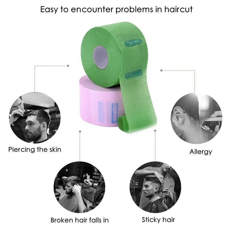 

5 Rolls Of Hairdressing Bib Barber Neck Paper Beauty Salon Disposable Protection Shatter-Resistant Hair Cutting Tool