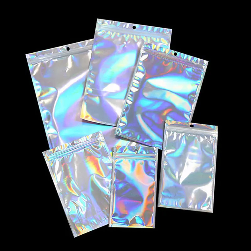 Мешки с застежкой-молнией косметички пластиковые переливающиеся лазерной