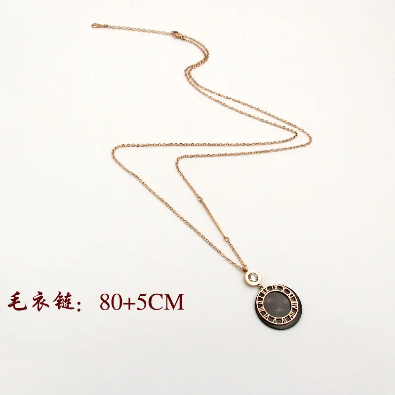 Цепочка с кулоном женская из нержавеющей стали римскими цифрами | Украшения и