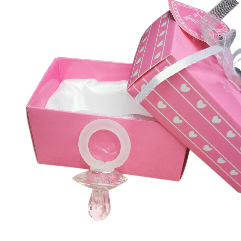 100pcs/lot crystal gift of Crystal blue /pink pacifier Baby Shower favors Christening gifts | Дом и сад