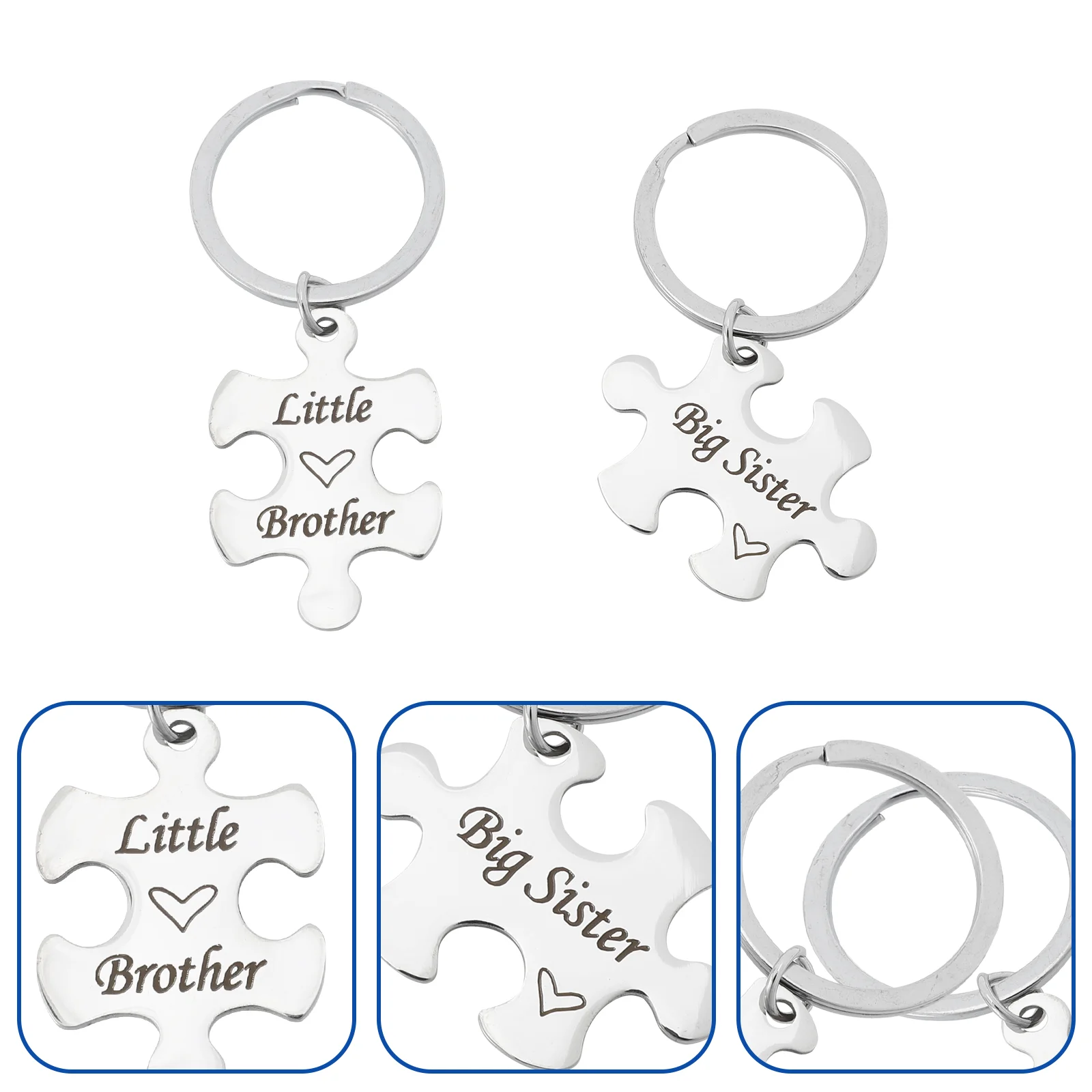 

1 Pair Sister Key Chain Matching Key Ring Matching Pendant Key Chain