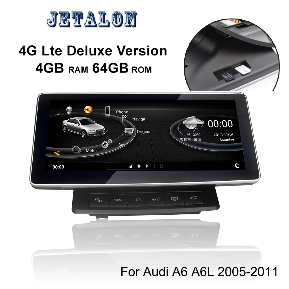 4G Deluxe Версия 4 + 64G Android 9 0 Автомобильный GPS для Audi A6 A6L 2005 2011 10 25 &quotIPS Touch мультимедиа