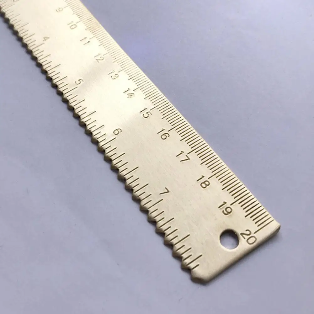 

15cm Brass Wave Straight Ruler Multifunction DIY Bookmark Student Drawing Cartography Supplies School Office Painting Measu C6Z8