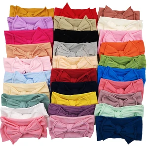 Повязка на голову Детская 30 шт.лот из мягкого нейлона с бантом, эластичные повязки для волос для девочек, горячая Распродажа 2020, тюрбан, аксессуары для волос