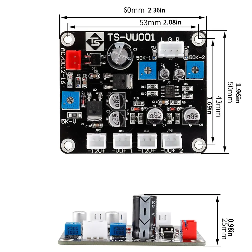 

TS-DB57-S0346 VU Meter Power Amplifier DB Meter Electronic Tube Amplifier Level Sound Pressure Meter TR-57 With Driver Board