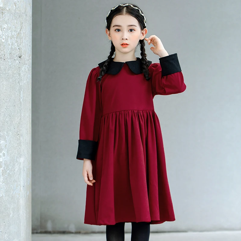 

Gilrs Dress Full Sleeve Vintage Casual Autumn Spring Wear Cute Children Fashion toddler Kids Baby Clothes Child