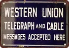 Western Union телеграф и кабель плакат Смешные Арт Декор Винтаж Алюминий ретро металлическое олово картина 
