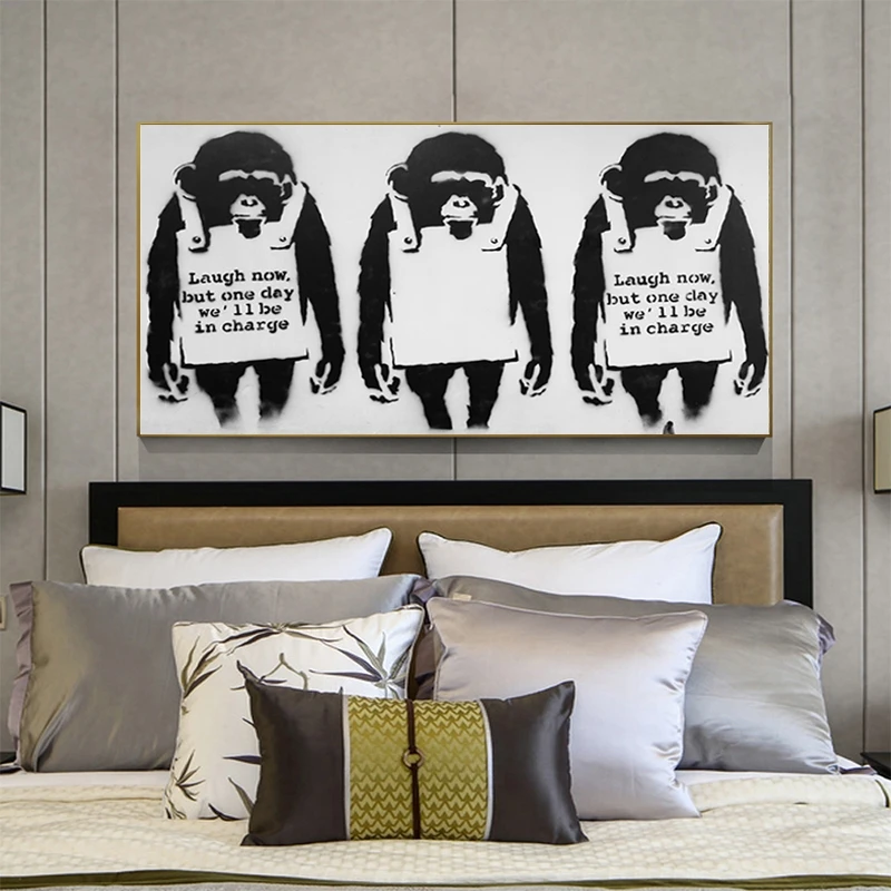 Картина маслом на холсте Бэнкси три Orangutans домашнее украшение для гостиной