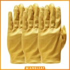 Перчатки QIANGLEAF для водителей и мужчин, желтые рабочие митенки из воловьей кожи, 3 шт.