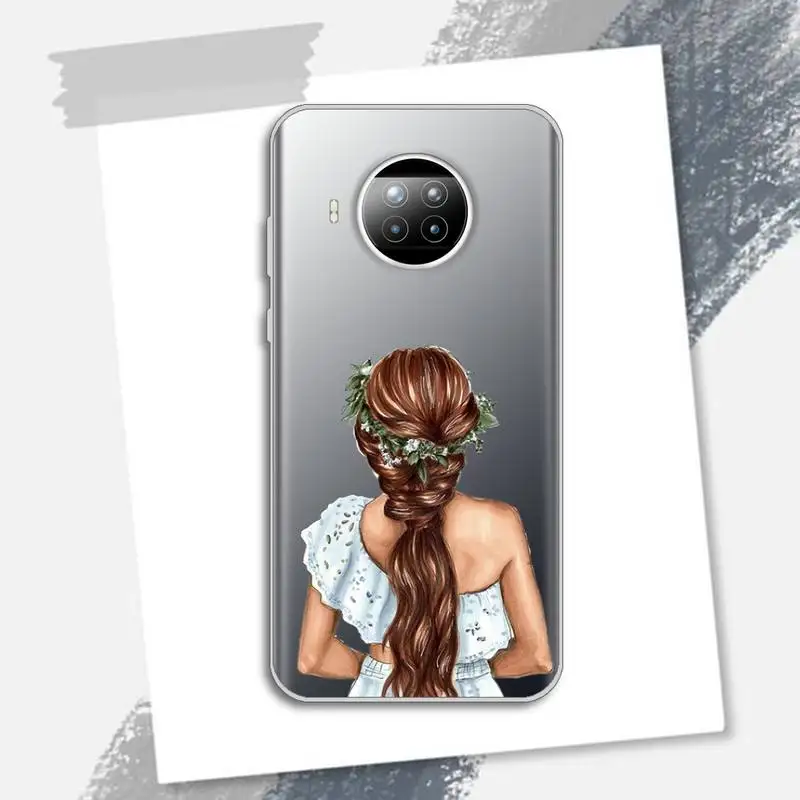 

VOGUE Christmas Princess Girl Female Phone Case Transparent for Xiaomi Redmi note 10 t 8 9 pro lite 11