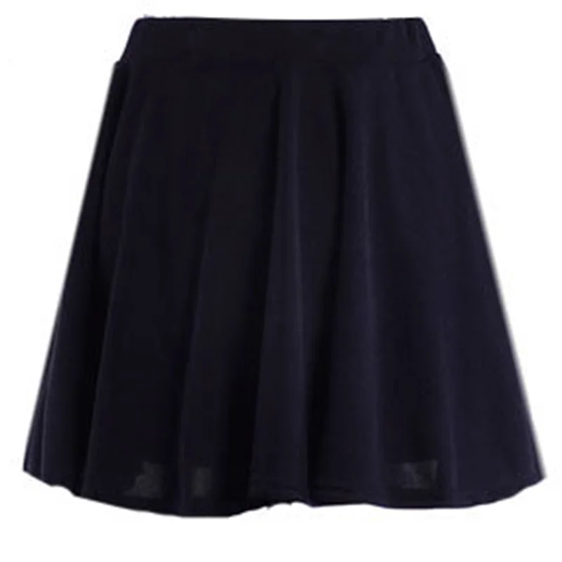 

Black Summer Skirts Solid Pink Casual Women High 2020 Color Loose Clothing Pleated Mini Size female Style Fashion Waist Plu