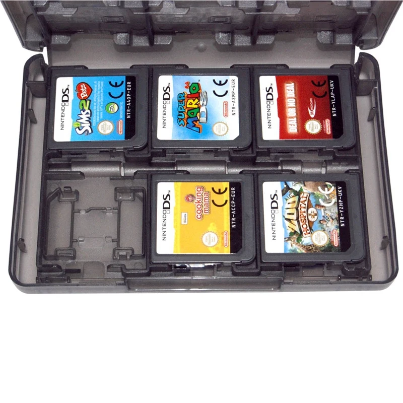 Чехол держатель для игр 3Ds 2Ds Ds Nintendo картридж 24 в 1 дорожный Черный Zedlabz|Жёсткие