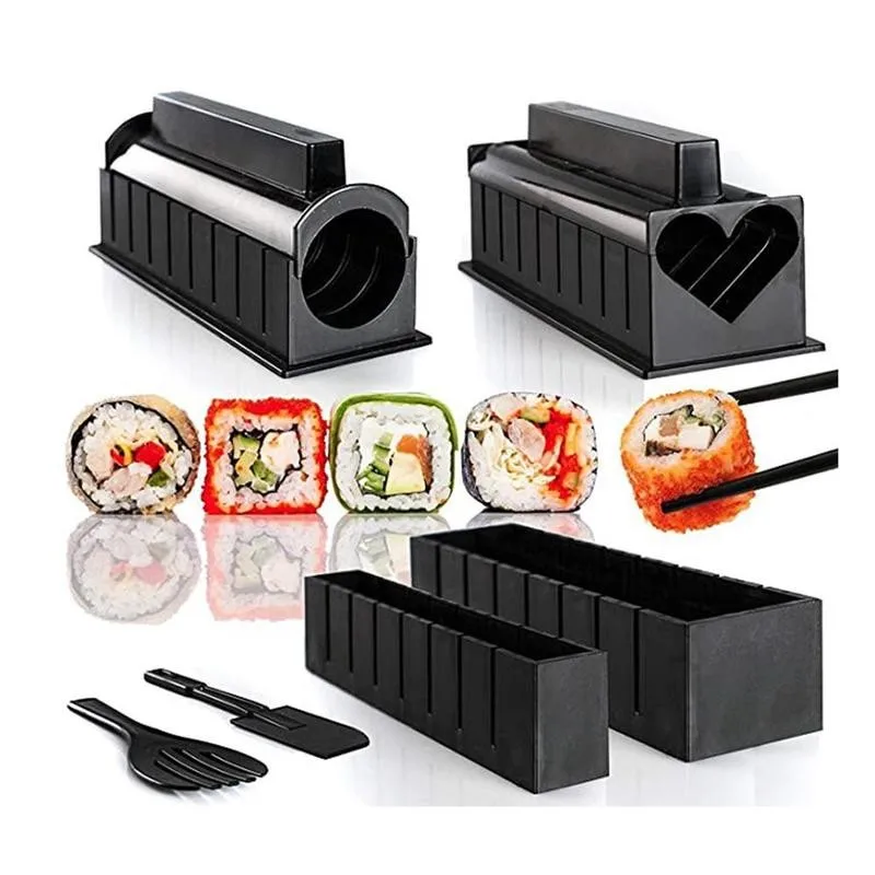 

10 Pcs/set DIY Sushi Making Kit Rice Roll Mold Multifunctional Sushi Home Maker Kitchen Japanese Sushi Tool Set Cooking Mol U3H6
