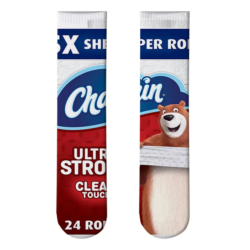 Модные носки с 3d рисунком креативные забавные средней длины со стандартной