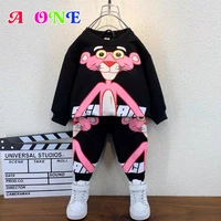 spring autumn boys clothes kids outfits baby clothing sweater pants 2 pcs set fashion pink panther lovely 2t to 12 yrs