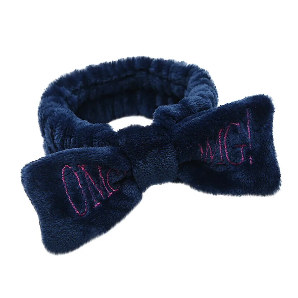 

Fashion Velvet Hairband Solid Letter Bow Knot Elastic Soft Women Makeup Hair Ring Head Hoop Cosmetic Girls Headband Accessories