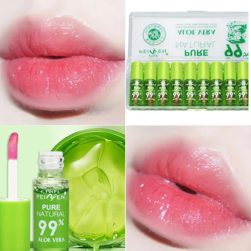 

Natural Aloe Color Changing Moisturizing Waterproof Lip Balm Nutrition Anti-aging Lady Natural Color Changing Lip Gloss TSLM2