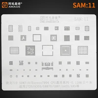 amaoe sam11 bga reballing stencil for samsung j720a305g8870g887a40sa8s sdm710 exynos7904 cpu ram ic chip tin net steel mesh